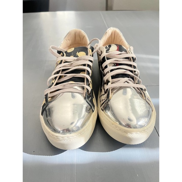 New York Goby womens sneakers Size 39 ( 8 us)  Metallic navy and cream - Picture 4 of 13